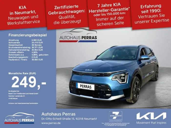 Kia Niro EV Inspiration, DW, TEC, REX Glasdach, Wärm