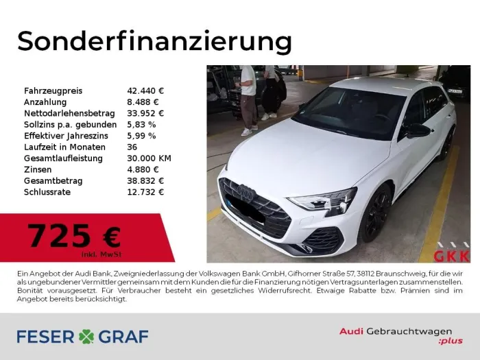 Audi S3 Sportback TFSI S tronic Performance Abgasa./