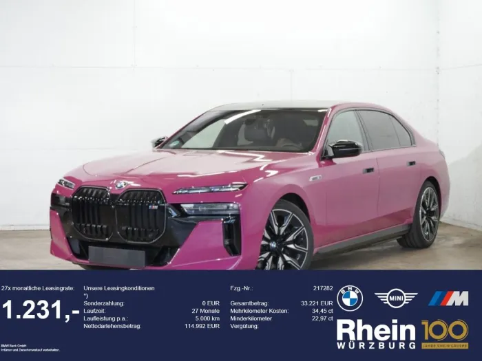BMW i7 M70 xDrive Limousine Sonderlack Sternrubin