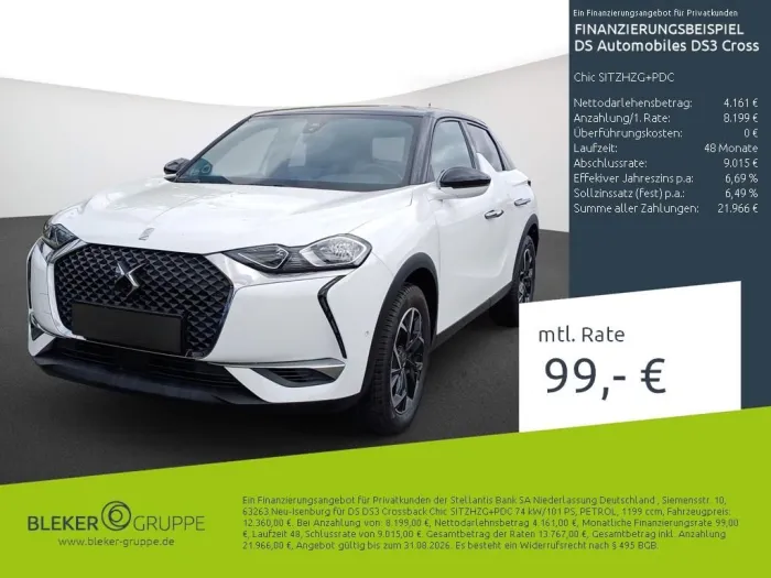 DS Automobiles DS3 Crossback Chic SITZHZG+PDC