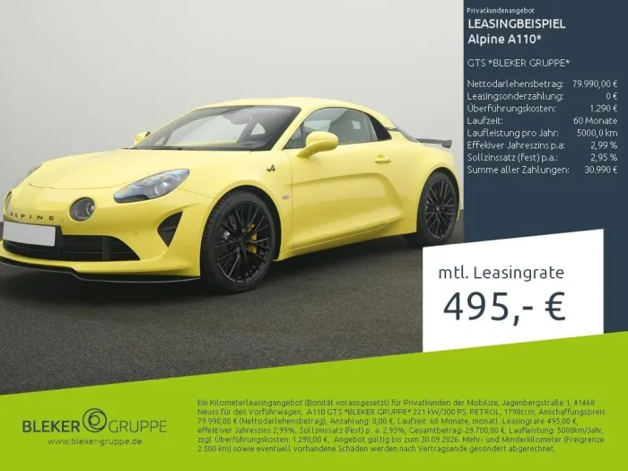Alpine A110 GTS Alpine Atelier 1of110 *BLEKER GRUPPE*