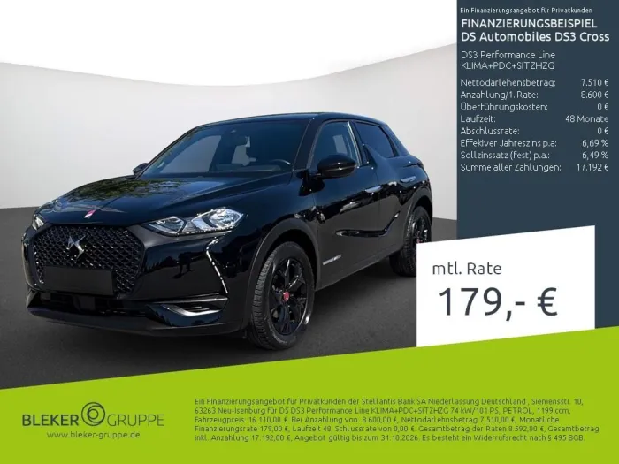 DS Automobiles DS3 Crossback DS3 Performance Line KLIMA+PDC+SI