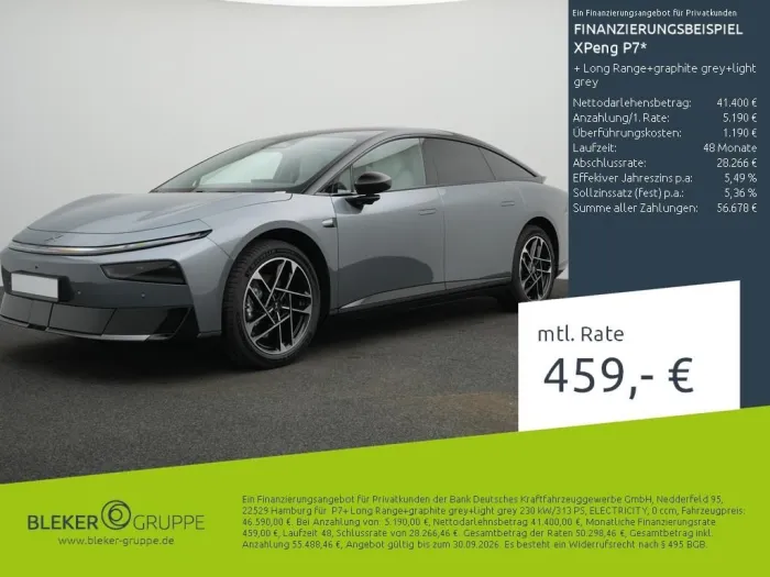 XPENG P7 + Long Range+graphite grey+light grey