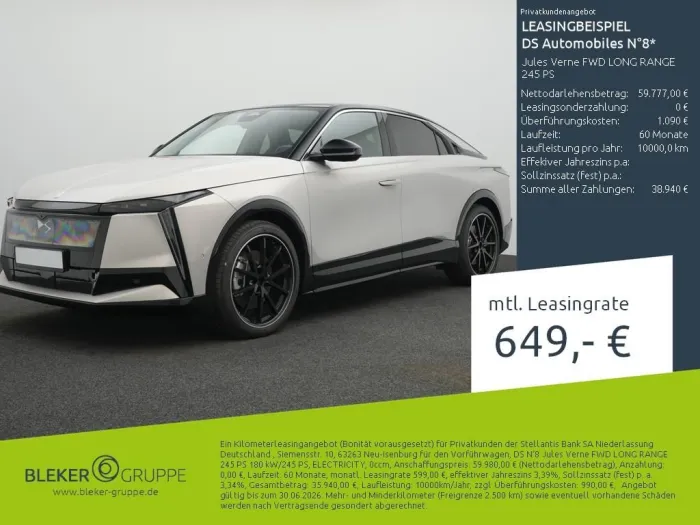 DS Automobiles No8 Jules Verne FWD LONG RANGE 245 PS
