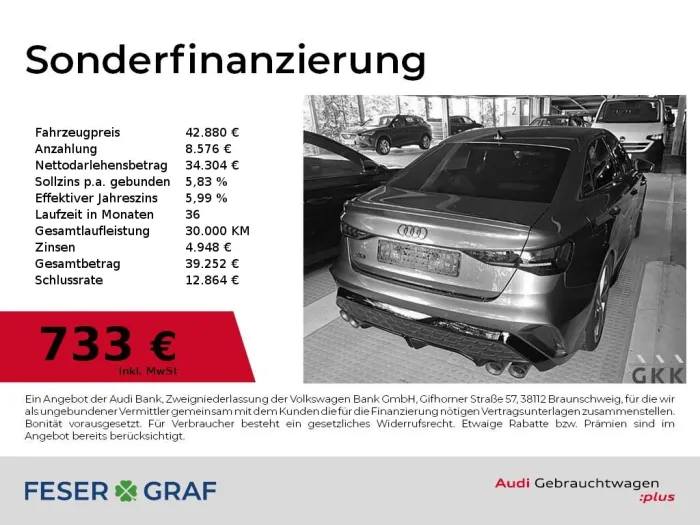 Audi S3 Lim. TFSI S tronic performance Abgasa./ SONOS