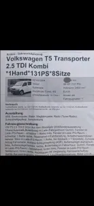 Volkswagen auto t5 transport