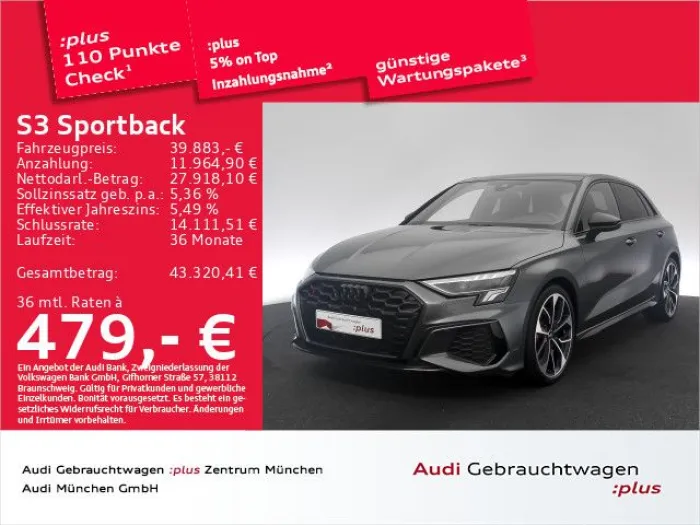 Audi S3 Sportback TFSI S tronic Pano/Navi+