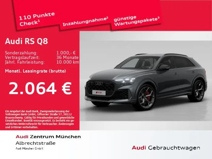 Audi RS Q8 perf. tiptr. Pano/LuftFed/ACC/AHK/StdHzg
