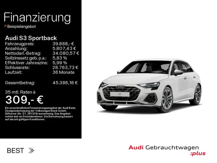 Audi S3 Sportback Assist, Sound, Navi, Kamera