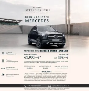 Mercedes-Benz GLE 300 D/BURMESTER/MEMORY/360°/PANO