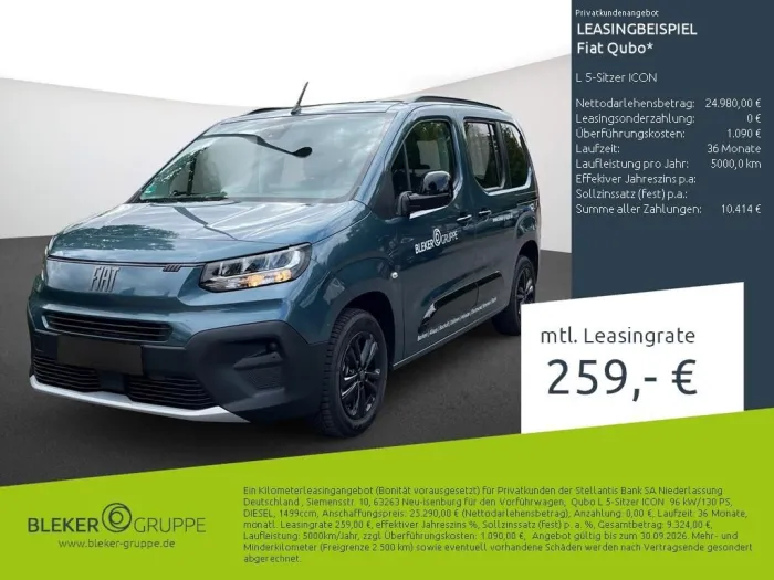 Fiat Qubo L 5-Sitzer L1 1.5 Diesel 96 kW Icon