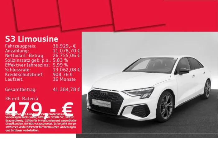 Audi S3 Limousine TFSI S tronic ACC/Navi+/Kamera