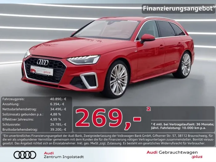 Audi A4 Avant 40 TFSI S line LED NAVI AHK ACC B&O 19