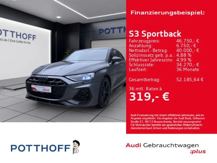 Audi S3 Sportback TFSI Q PANO NAVI+ KAMERA MATRIX