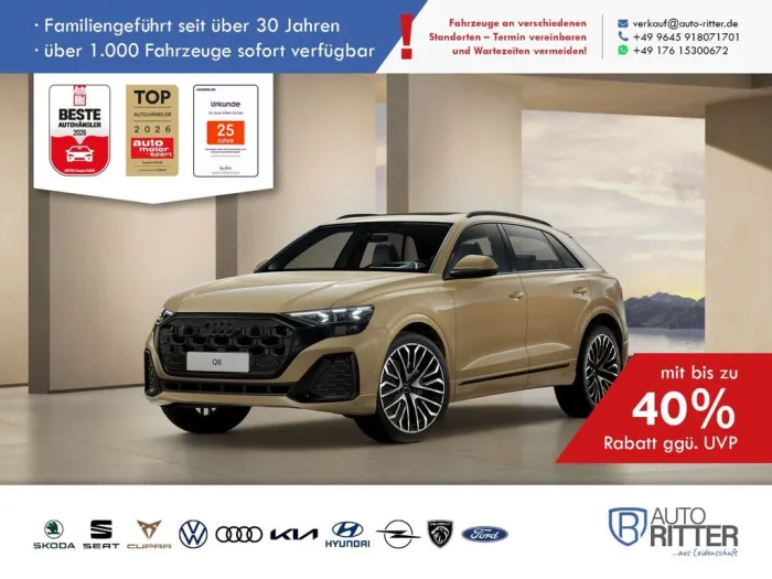 Audi Q8 S line HuD-Stand-Hzg-AHK-RFK-PANO-Matrix-L...