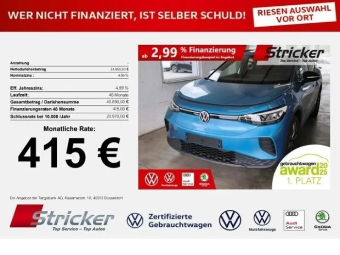 Volkswagen ID.4 Goal 210/77 415,-ohne Anzahlung Navi Travel