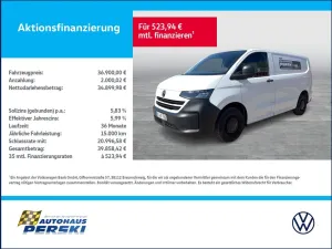 Volkswagen T7 Transporter Kasten 2.0 TDI KR  KLIMA, ZV, RÜC