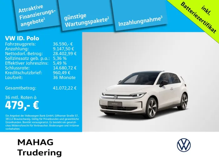 Volkswagen ID. Polo Style 155 kW IQ.Light Navi Pano CCS Par
