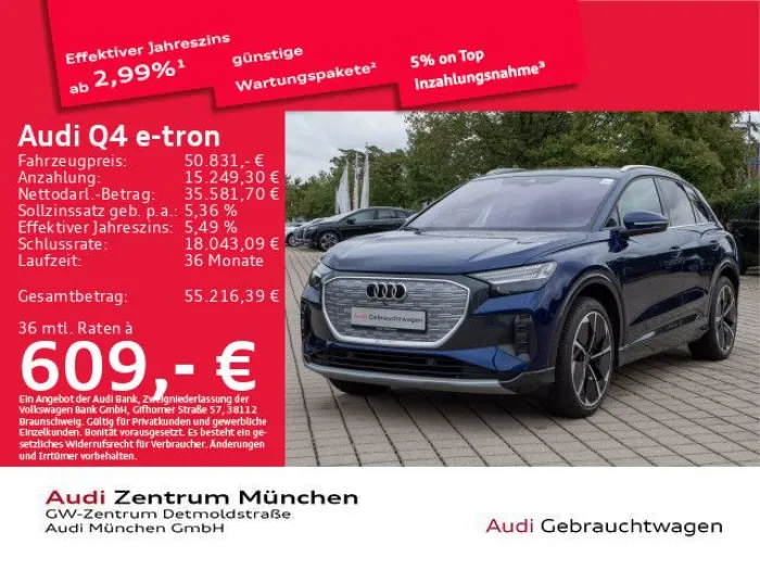 Audi Q4 e-tron 55 qu. S line Wärmep./AHK/SONOS/Matrix