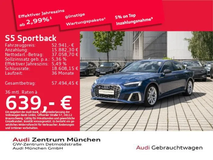 Audi S5 Sportback TDI StdHzg/B&O/Massage