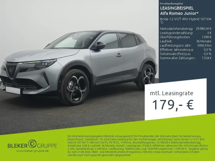Alfa Romeo Junior Ibrida 1.2 VGT 48V-Hybrid 107 kW Ti