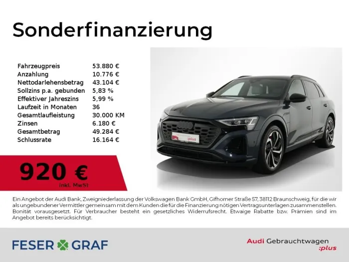 Audi Q8 e-tron 55 quattro S line AHK/Pano/LED/Head up