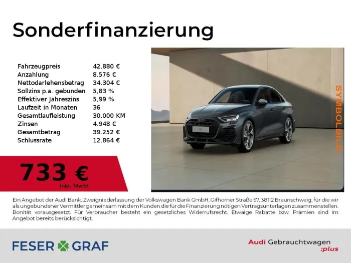 Audi S3 Lim. TFSI S tronic optikpaket schwarz/ SONOS/