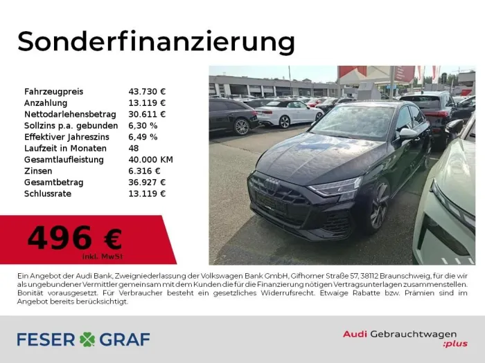 Audi S3 Lim Perf-Abgas,LED,HUD,Navi,Kamera,19Zoll