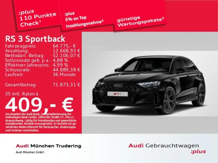 Audi RS 3 Sportback 3 294(400) kW(PS) S tronic