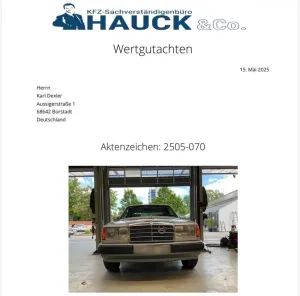 Mercedes-Benz W124 / Gutachten 116000