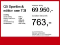 Audi Q5 Sportback edition one TDI Tech pro S line AIR