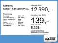 Opel Combo E Cargo 1.5 D EDITION XL Kam.+PDC+erh. Nut
