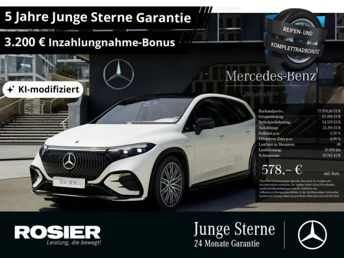 Mercedes-Benz EQS 450+ SUV AMG Sport Premium+ Hyperscreen AHK