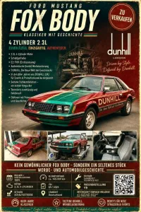 Ford Mustang Fox Body Coupee DUNHILL Retro...