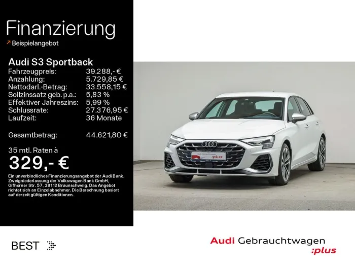 Audi S3 Sportback Assist, Navi, Sound, Kamera