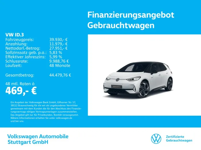 Volkswagen ID.3 GTX electric 210kW
