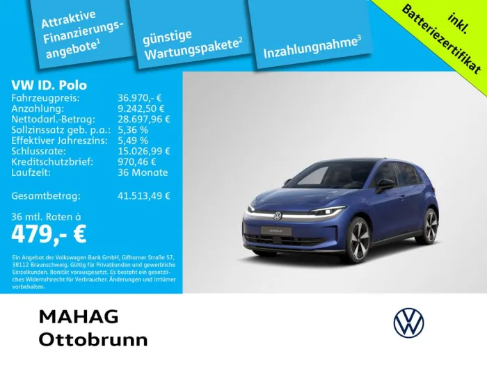 Volkswagen ID. Polo Style 155 kW IQ.Light IQ.DrivePro Navi 
