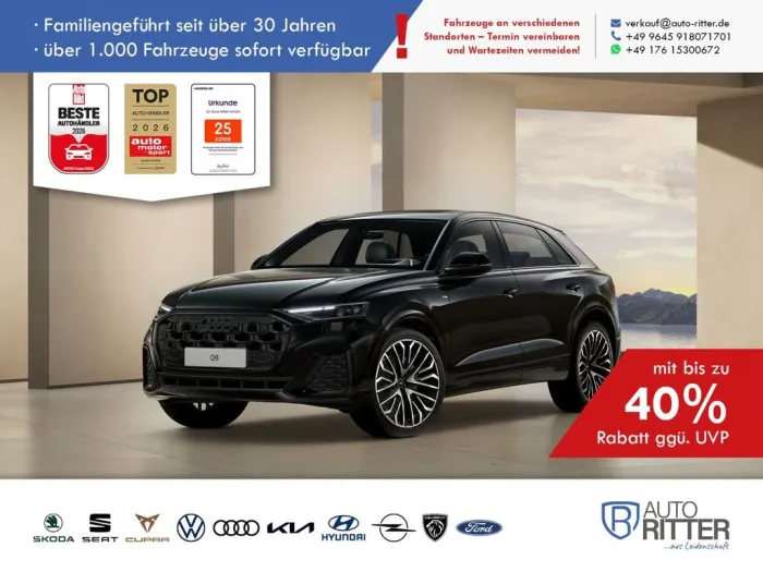 Audi Q8 S line HuD-AHK-RFK-PANO-LED-Navi-Carplay-K...