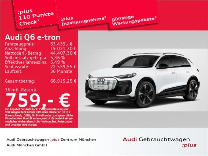 Audi Q6 e-tron performance S line AHK/Pano/B&O