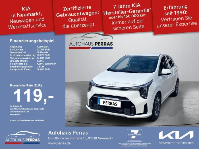 Kia Picanto 1.2 Spirit Navi Carplay Rükfahrkamera, L