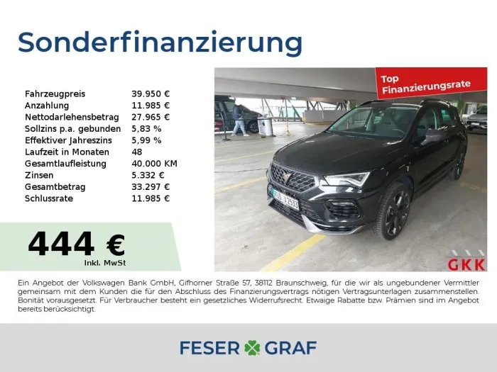 Cupra Ateca 2.0TSI 4x4 DSG AHK LED Winter+Fahrassisten