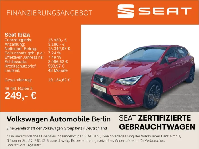 Seat Ibiza 1.0 TSI DSG Style Climatronic LED SHZ PDC