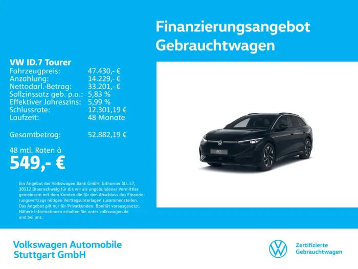 Volkswagen ID.7 Tourer Pro Navi Kamera AHK ACC LED