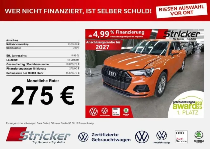 Audi Q3 35 TFSI S-tronic 275,-ohne Anzahlung Navi Sit