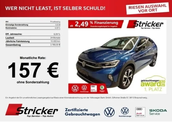 Volkswagen Taigo Style 1.0TSI DSG 157,-ohne Anzahlung Pano
