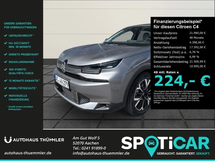 Citroën C4 Hybrid 145 e-DSC6 MAX Navi Digitales Cockpit 