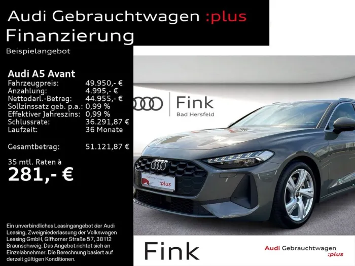 Audi A5 Avant TFSI HuD B&O AHK