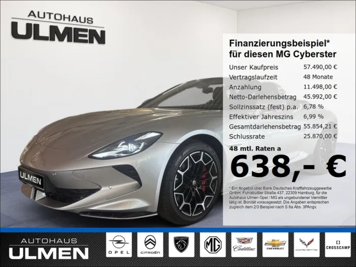 MG Cyberster El. Verdeck Navi Leder Soundsystem Bos