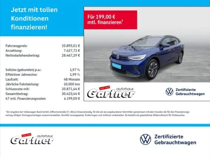 Volkswagen ID.4 PURE MATRIX NAVI APP.CON AHK DAB+PDC LED AL