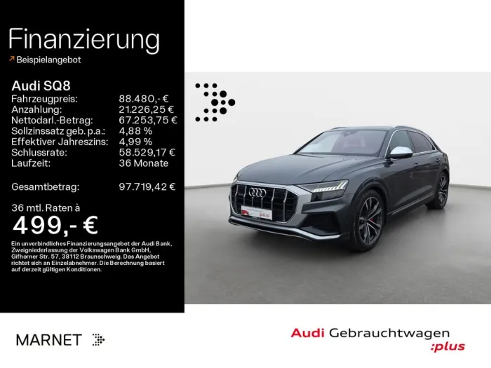Audi SQ8 TFSI quattro*Navi*Matrix*Alu*AHK*DVD*B&O*HUD